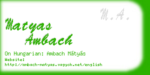matyas ambach business card